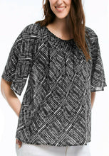 Load image into Gallery viewer, Black Printed On Off Shoulder Panel Bardot Top