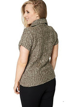 Load image into Gallery viewer, Brown Soft Patterned Knitted Stand Up Collar Cardigan