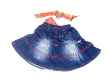 Load image into Gallery viewer, Girl Frill Blue Elasticated Waist Denim Skirt
