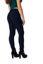 Load image into Gallery viewer, Navy Skinny Fit Mid Rise Denim Jeans