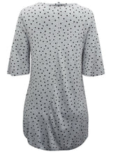 Load image into Gallery viewer, Grey Spotted Angel Sleeve Swing Longline Tunic Top