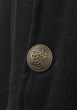 Load image into Gallery viewer, Girls Black Aishty Wool Blend Collared Button Down Lined Thick Winter Coat