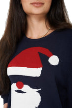 Load image into Gallery viewer, Unisex Navy Knitted YO HO HO Christmas Jumper