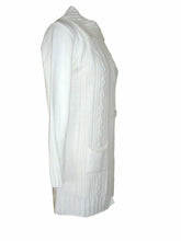 Load image into Gallery viewer, Ivory Chunky Knitted Cable Flap Collar Cardigan