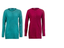 Load image into Gallery viewer, Ladies Ribbed Soft Cable Knitted 4 Placket Button Jumper