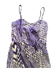 Load image into Gallery viewer, Purple Geometric Print Strappy Jumpsuit
