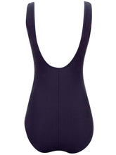 Load image into Gallery viewer, Black Beachcomber Scoop Back Ruched Front Padded Cup Swimsuit