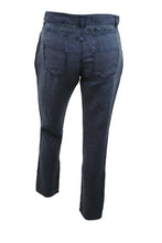 Load image into Gallery viewer, Ladies Faded Navy Wash Soft Linen High Rise Straight Leg Trousers