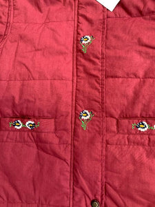 Girls Burgundy padded jacket with furry trim Jacket