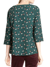 Load image into Gallery viewer, Teal Green Floral Round neck Swing Top
