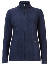 Load image into Gallery viewer, Navy Full Zip Panelled Micro Soft Fleece Jacket