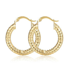 Load image into Gallery viewer, Medium Cirlcle Diamond Cut Shinny Round Hoop Earrings
