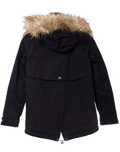 Girls Midnight Blue Detachable Furry Trim Hood Parka Winter Coats