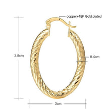 Load image into Gallery viewer, Oval Medium Gold Plated Twirl Earrings