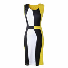 Load image into Gallery viewer, Yellow Multi Sleeveless Color Block Dress