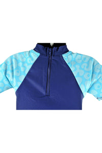 Blue Fab Blob Swimwear UV Sunsafe 2 Piece Swim Suit