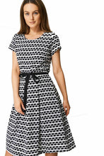 Load image into Gallery viewer, Black & White Epilogue Perforated Dress