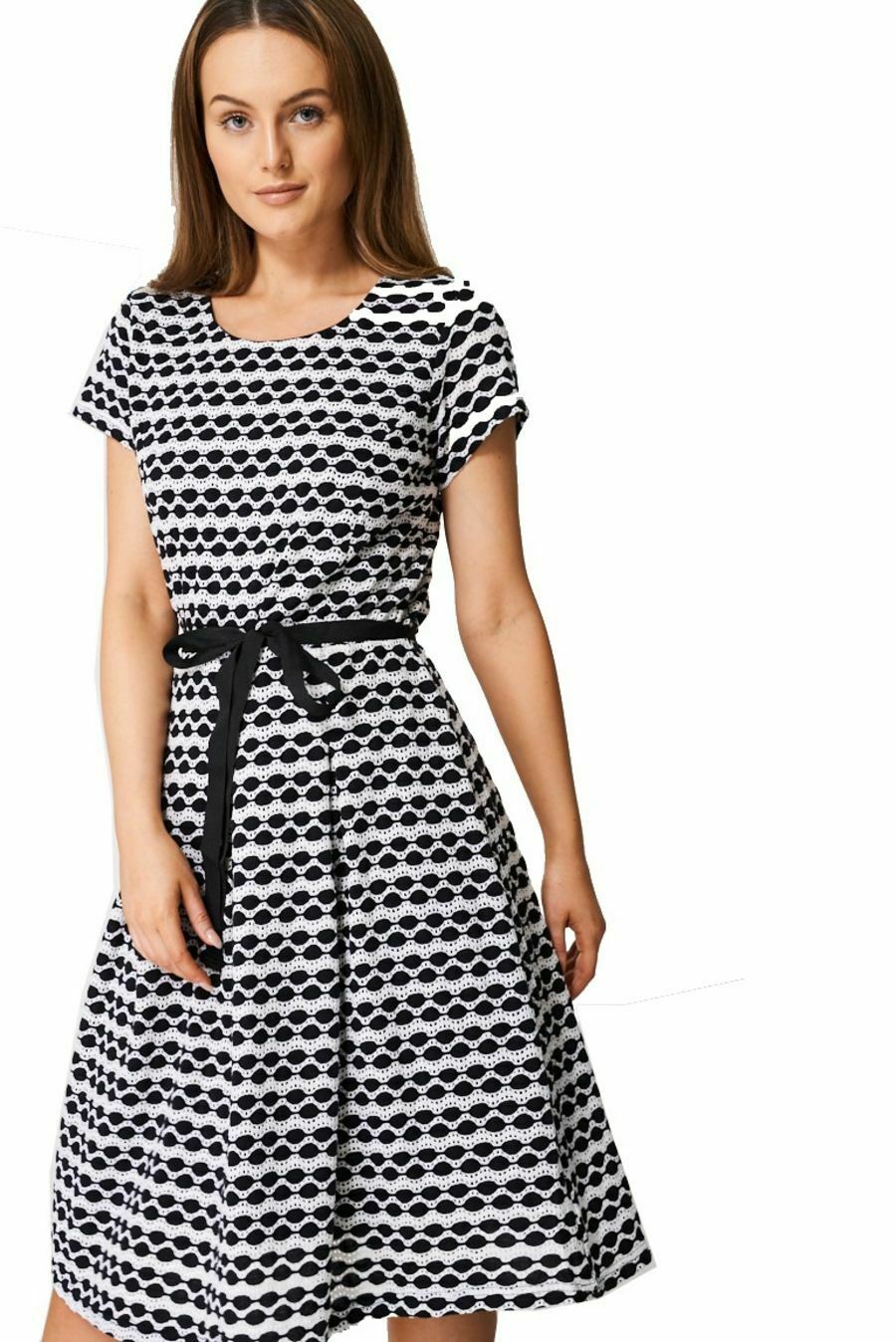 Black & White Epilogue Perforated Dress