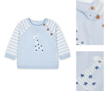 Load image into Gallery viewer, Baby Boys Blue & White Giraffe Print Jumper