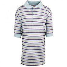 Load image into Gallery viewer, Blue Yellow & Red Multi Stripe Polo T-Shirt Top