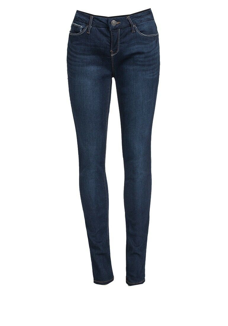 Ladies Blue FGlory Stretchy Contrast Threading Denim Jeans