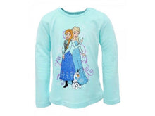 Load image into Gallery viewer, Girls Blue Frozen Anna &amp; Elsa Longsleeve Cotton Tunic Top.
