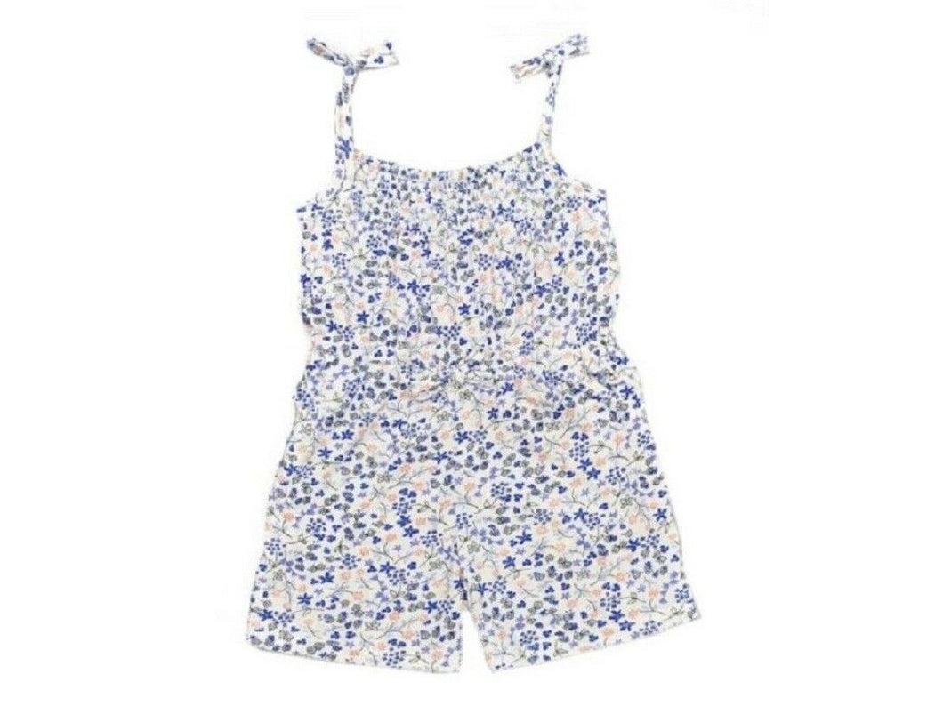 Multi Floral Print Cotton Strappy Playsuit