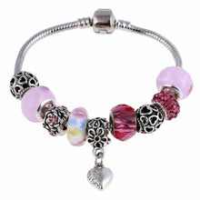 Load image into Gallery viewer, Silver Red & Pink Charms Beads Crystal Pandora Bracelets