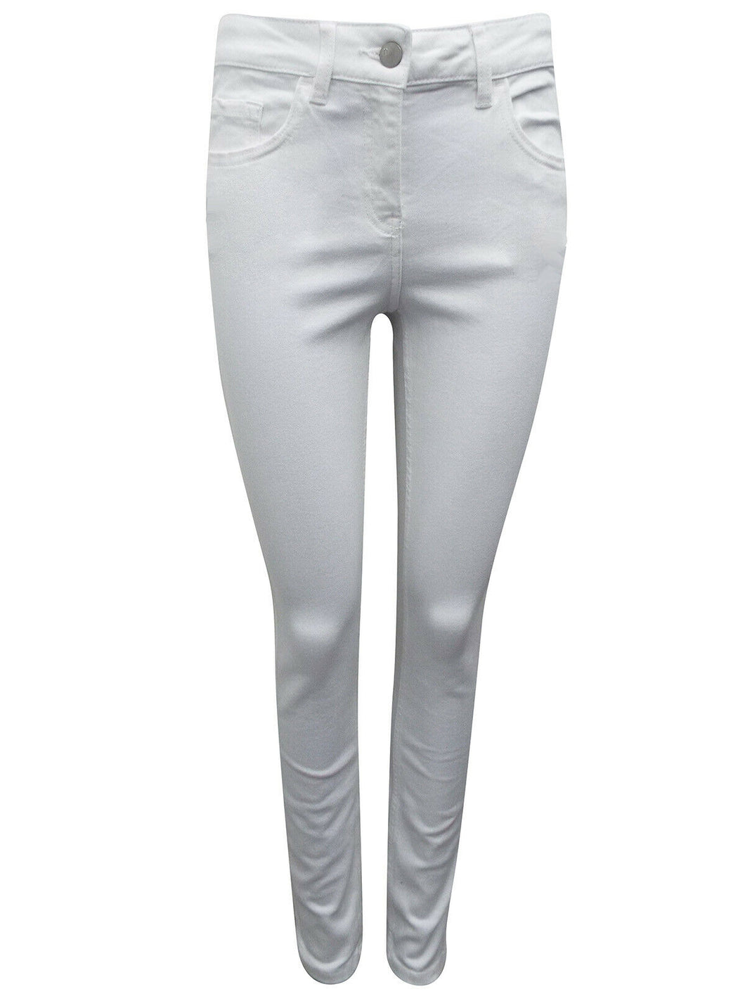 Ladies White Mid Rise Cotton Rich Skinny Jeans
