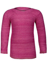Load image into Gallery viewer, Girls Cerise Metallic Stripe Knitted Jumper
