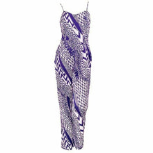 Load image into Gallery viewer, Purple Geometric Print Strappy Jumpsuit