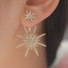 Load image into Gallery viewer, Ladies Crystal Rhinestone Big Double Six-pointed Star Earrings