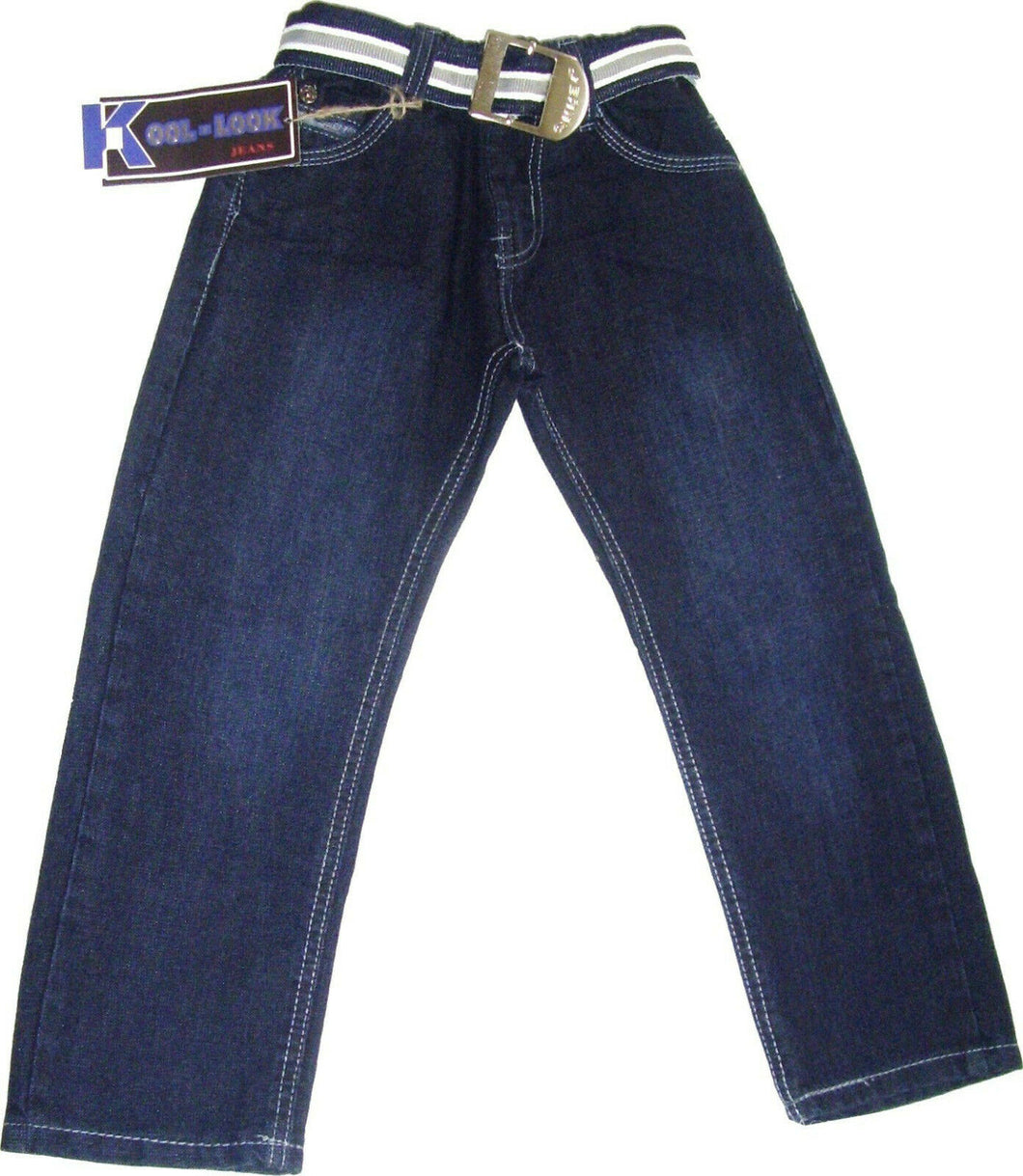 Boys Blue Kool Look Elasticated Waist Jeans Plus Belt