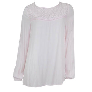 Baby Pink Lace Long Sleeve Tunic Top