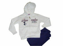 Load image into Gallery viewer, Girls Cream &amp; Navy Kool Look Tracksuit

