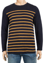 Load image into Gallery viewer, Midnight Blue Stripe Knitted Cotton Jumper
