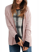Load image into Gallery viewer, Pink Relaxed Knit Wool Blend V Neck Cardigan