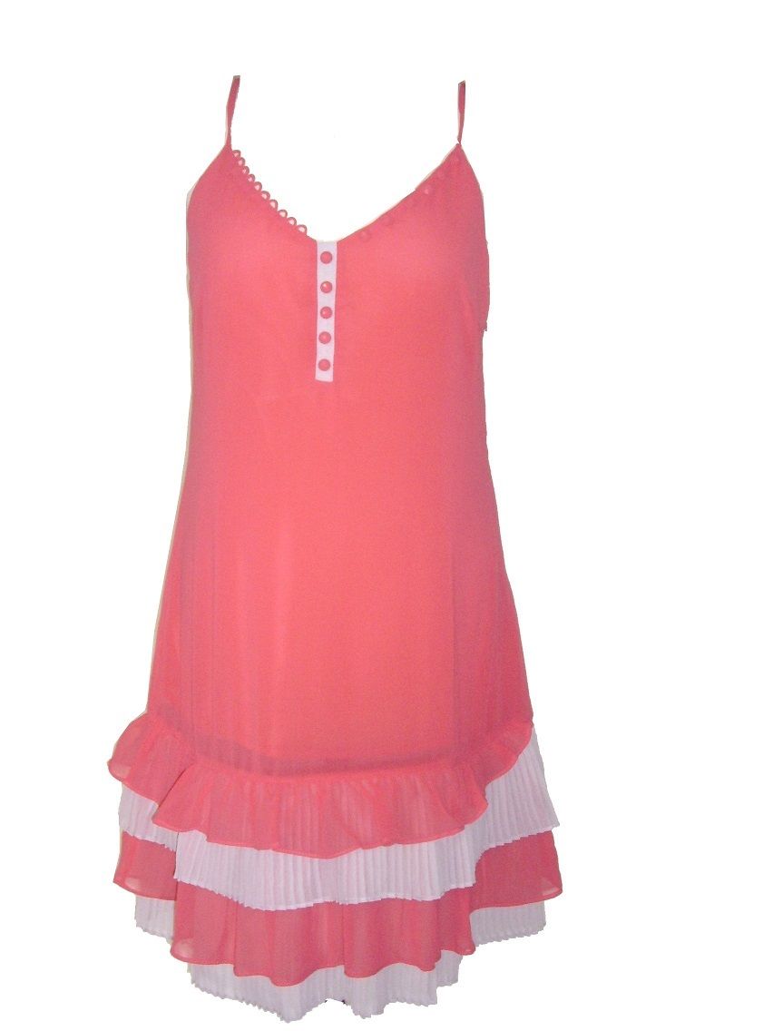 Coral Chiffon Strappy Dress