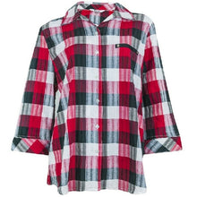 Load image into Gallery viewer, Alia Red &amp; Black Multi Check Button Up 3/4 Sleeves Top
