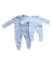Load image into Gallery viewer, Baby Boys BabyGrow Blue Star Embroidery Striped Romper Cotton Sleepsuits 0-9mths