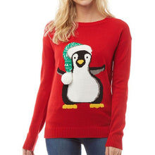 Load image into Gallery viewer, Womens Christmas Penguin Novelty Knitted Jumper
