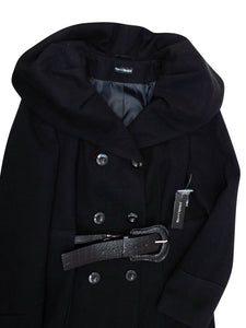 Black Shawl Collar Double Breasted Winter Coat