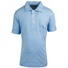 Load image into Gallery viewer, Blue & White Multi Stripe Polo T-Shirt Top