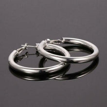 Load image into Gallery viewer, Ladies 925 Silver Plated Big Creole Style Large Classic Hoop 5mm Earrings