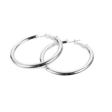Load image into Gallery viewer, Ladies 925 Silver Plated Big Creole Style Large Classic Hoop 5mm Earrings