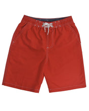 Load image into Gallery viewer, Boys Blue Navy Red Plain Bermuda Swimming Shorts