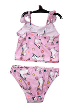 Load image into Gallery viewer, Girls Pink Unicorn Tankini Two Piece Swimming Costume
