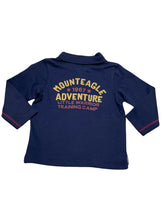 Load image into Gallery viewer, Boys Navy Embroidery Ribbed Collared Cotton Polo T-Shirt Tops
