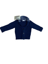 Load image into Gallery viewer, Baby Boys Navy Stripe Open Collar Buttons Thick Cable Knit Longsleeve Cardigans
