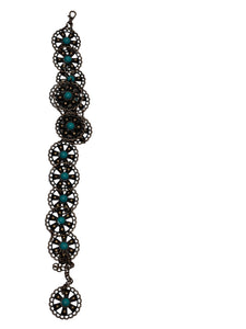 Ladies Vintage Bronze Round Metal Bead Centre Link Adjustable Buckle Waist Belts